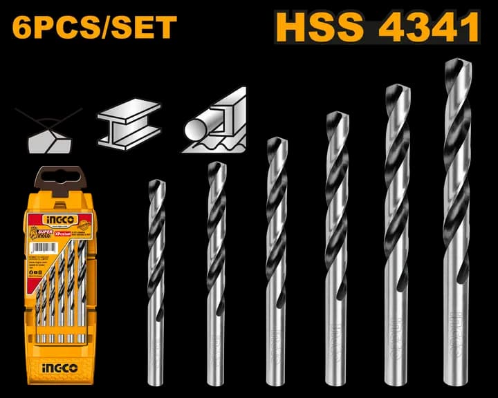 6 Pcs HSS twist drill bits set