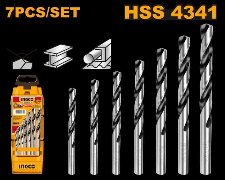 7Pcs HSS twist drill bits set