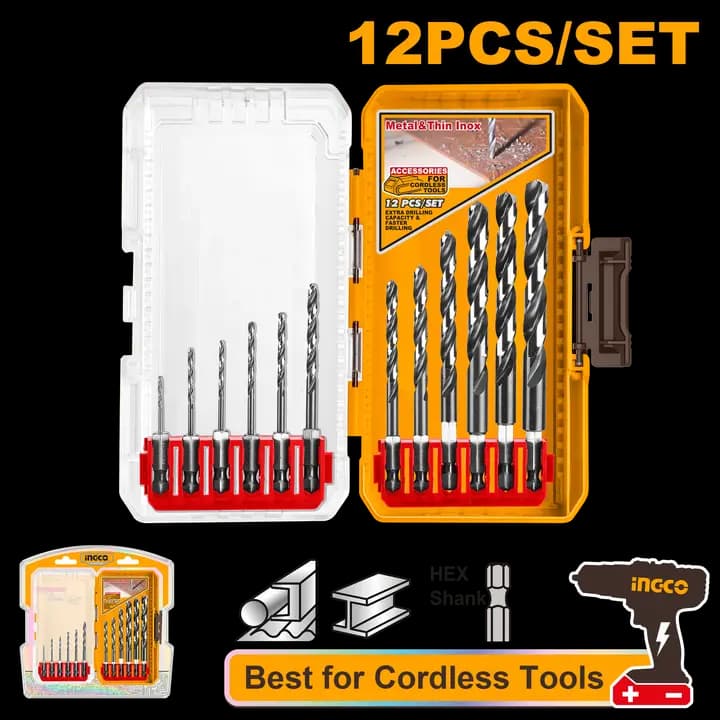 12 Pcs HSS drill bits set