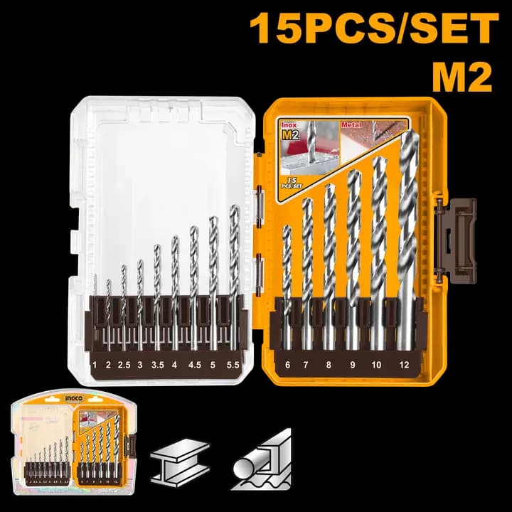 طقم لقم ثقب HSS M2 15 قطعة