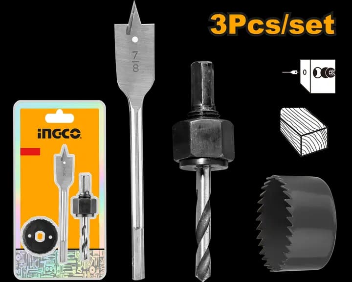 3Pcs lock installation hole saw set