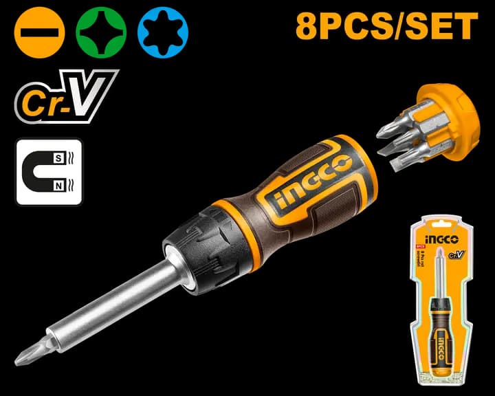 8 Pcs ratchet screwdriver set