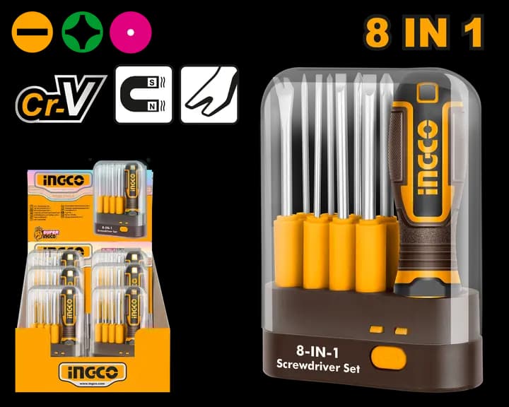 9 Pcs interchangeable screwdriver set