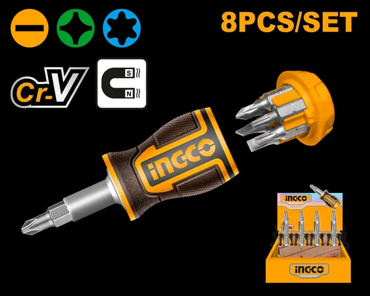 8 IN 1 Stubby screwdriver set