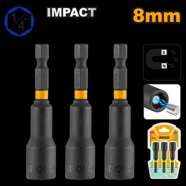 3 Pcs impact magnetic nut set