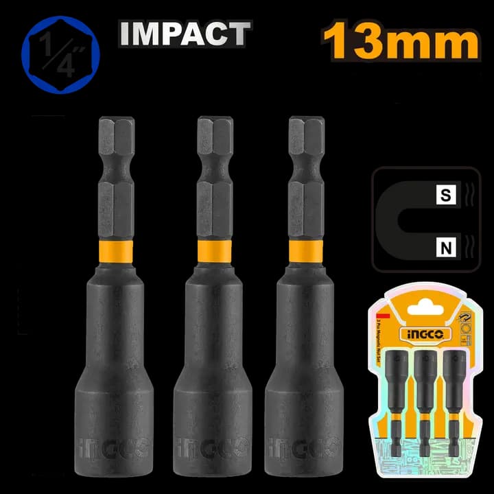 3 Pcs impact magnetic nut set