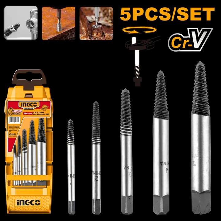 5 Pcs screw extractor set