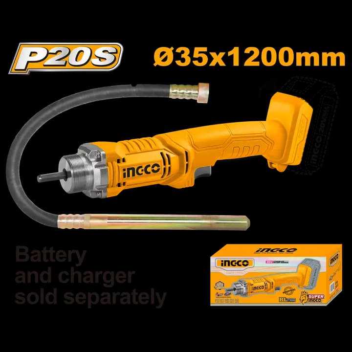 Cordless concrete vibrator