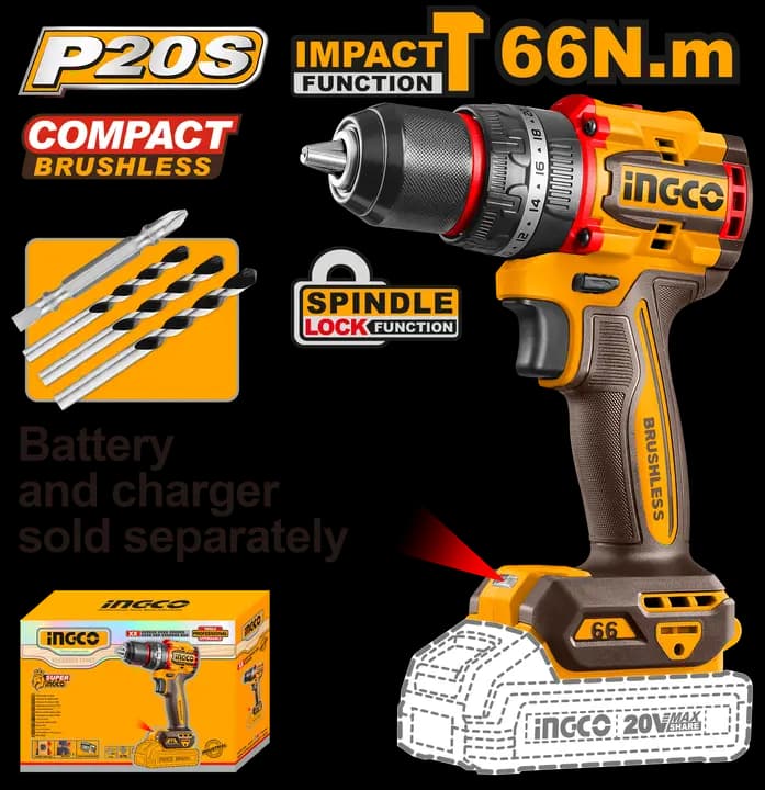 Compact Brushless Cordless Impact Drill