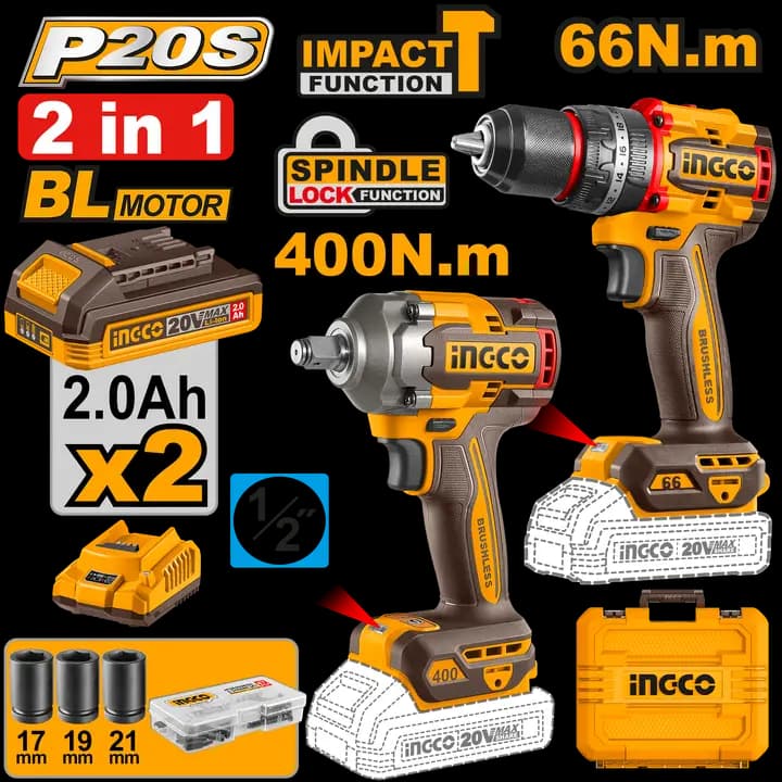 Cordless 2 pcs combo kit