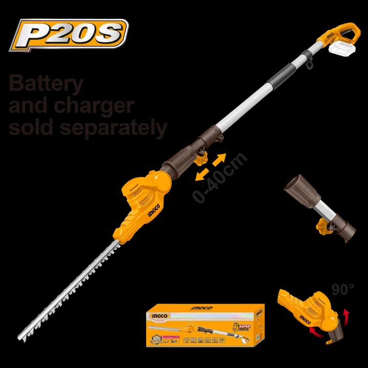 Cordless pole hedge trimmer
