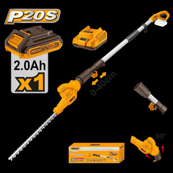 Cordless pole hedge trimmer