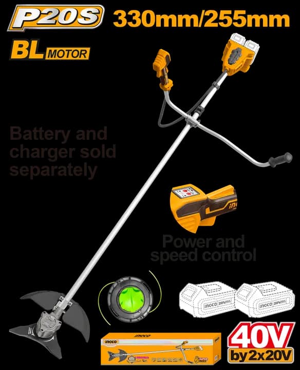 Cordless string trimmer and brush cutter