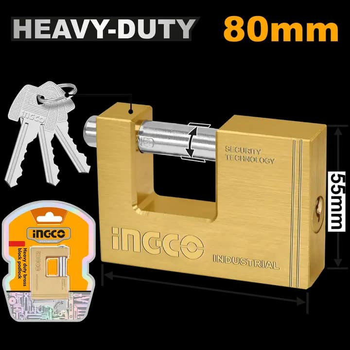 Heavy duty brass block padlock
