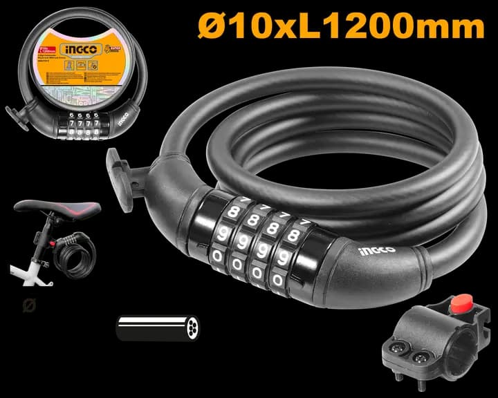 4 Digit Combination bicycle lock (with lock frame)