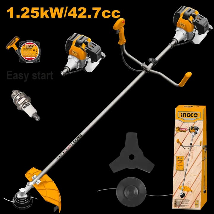 Gasoline grass trimmer and brush cutter