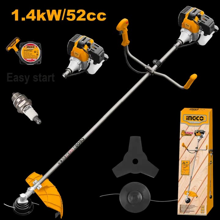 Gasoline grass trimmer and brush cutter