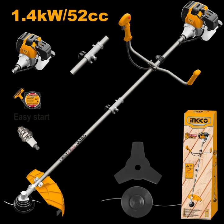 Gasoline grass trimmer and brush cutter