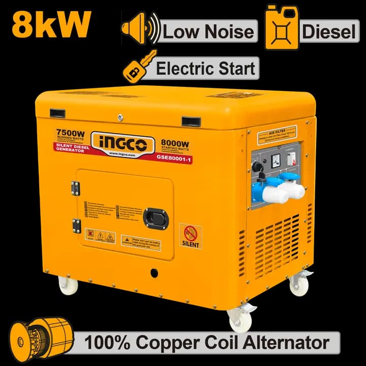 Silent diesel generator