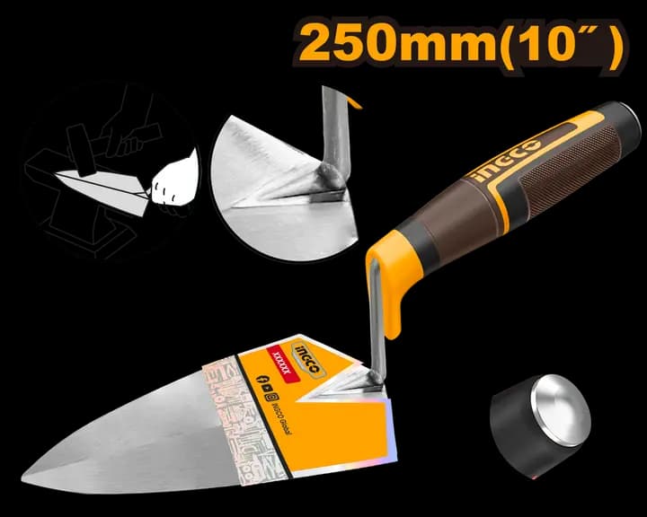 Integrated forged bricklaying trowel