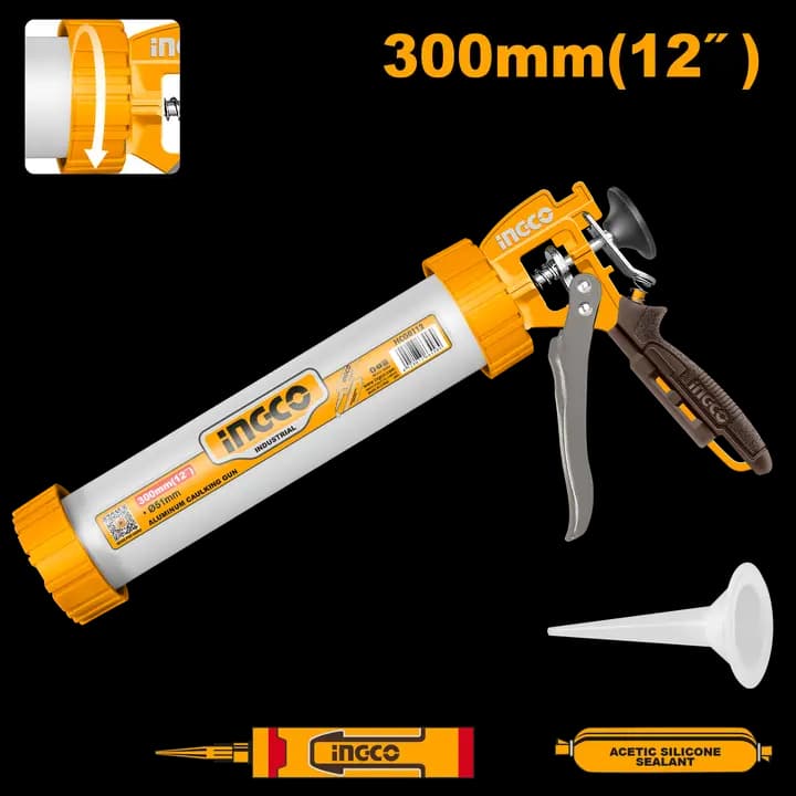 Aluminum caulking gun