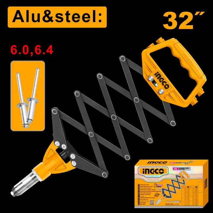 Folding hand riveter