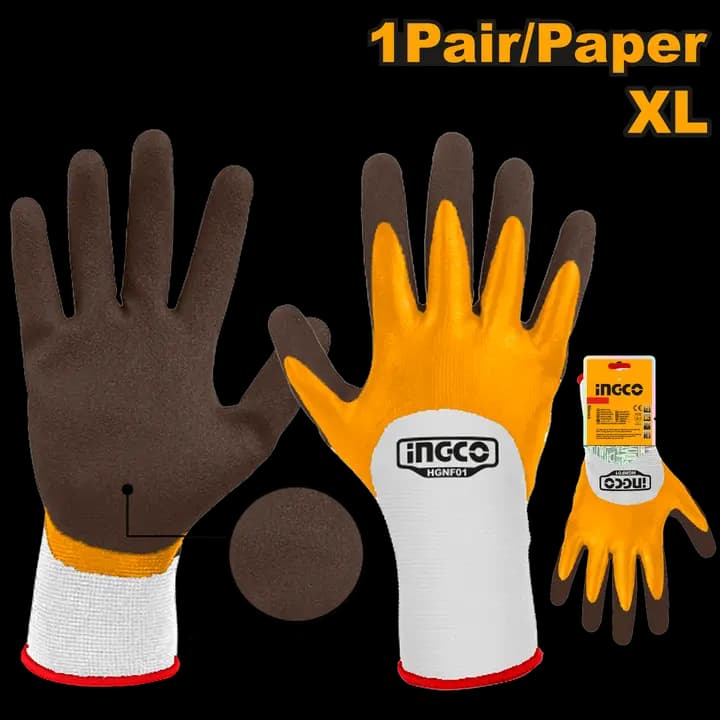 Nitrile frosted coated gloves