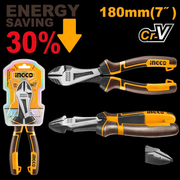 High leverage heavy-duty diagonal cutting pliers