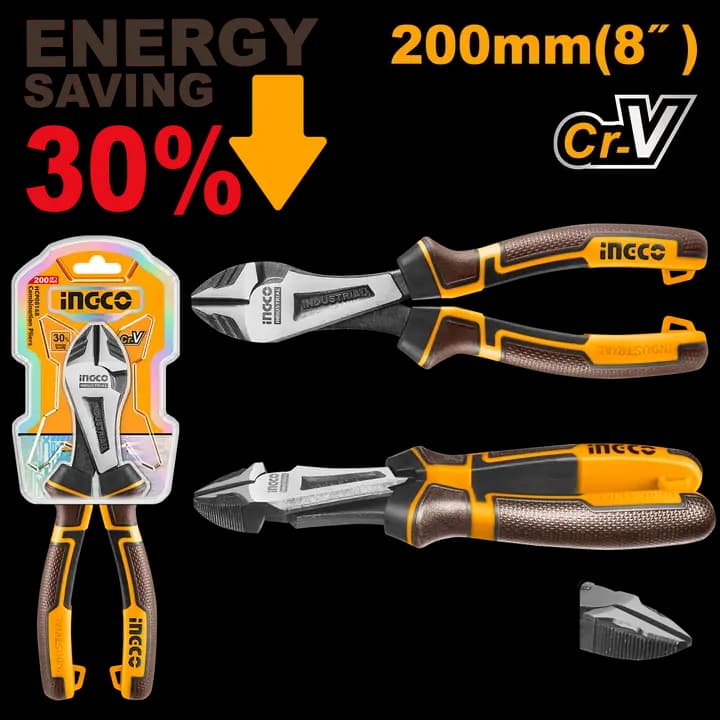 High leverage heavy-duty diagonal cutting pliers