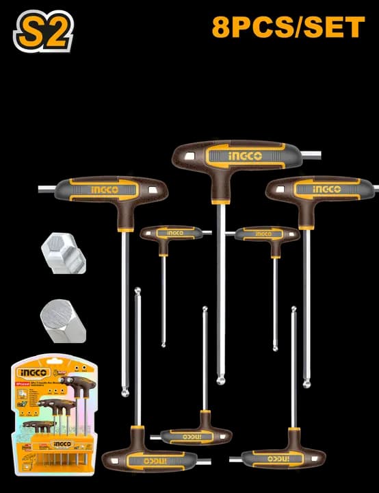 8 Pcs T-handle ball point hex wrench set