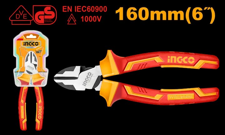 Insulated high leverage diagonal cutting pliers