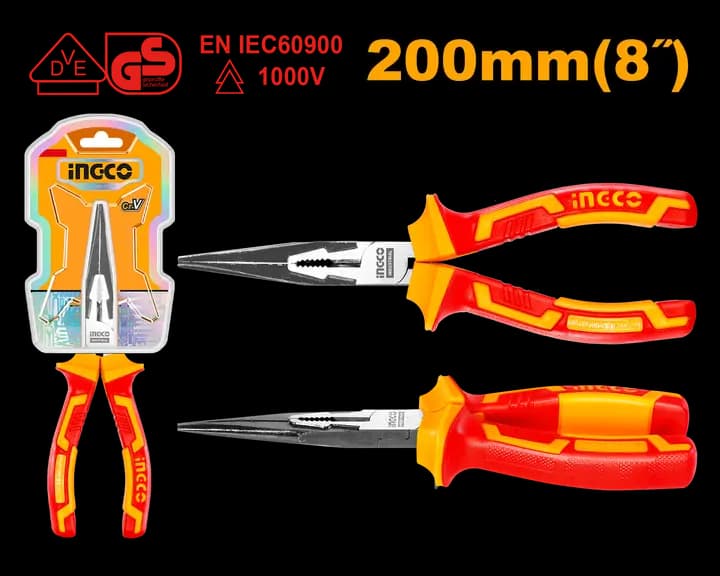 Insulated long nose pliers