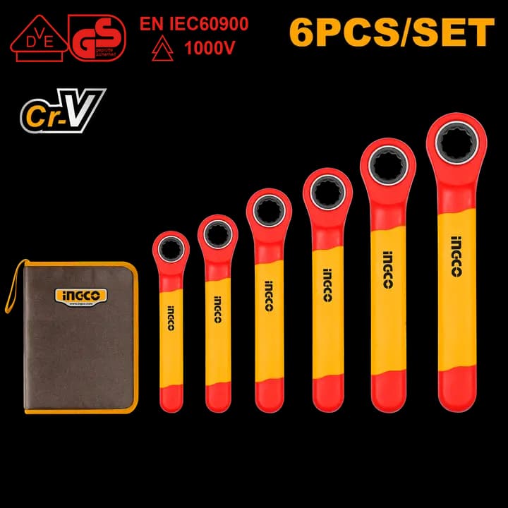 6 Pcs insulated ratchet wrench set