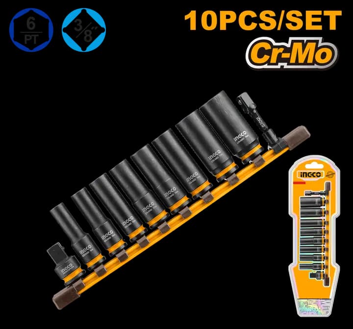 طقم بكسات صدم عميقة 3/8" 10 قطع
