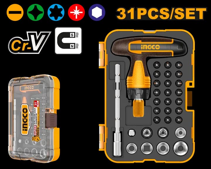 31 Pcs T-handle wrench screwdriver set