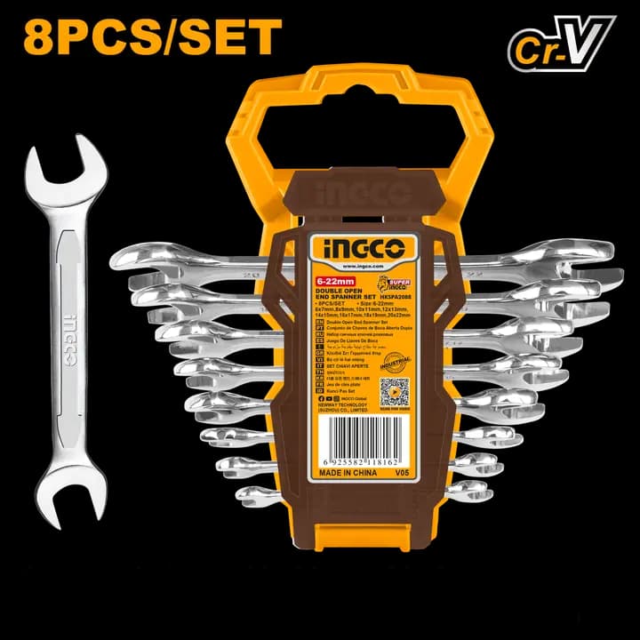 8Pcs Double open end spanner set