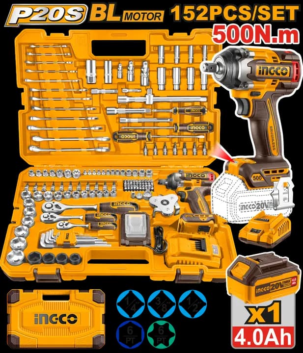 152 Pcs Cordless impact wrench tools set
