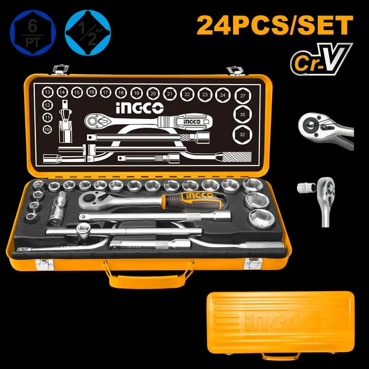 24 Pcs 1/2" socket set