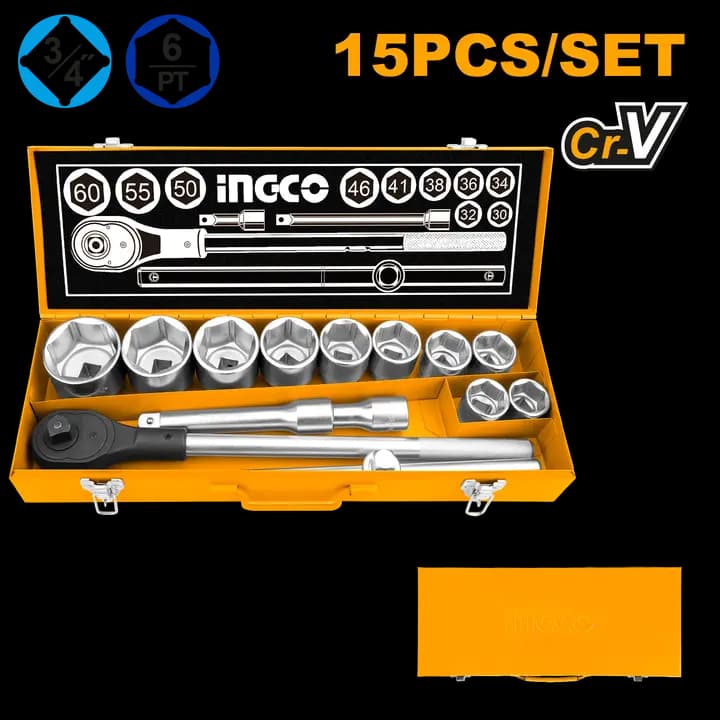 15 Pcs 3/4" socket set