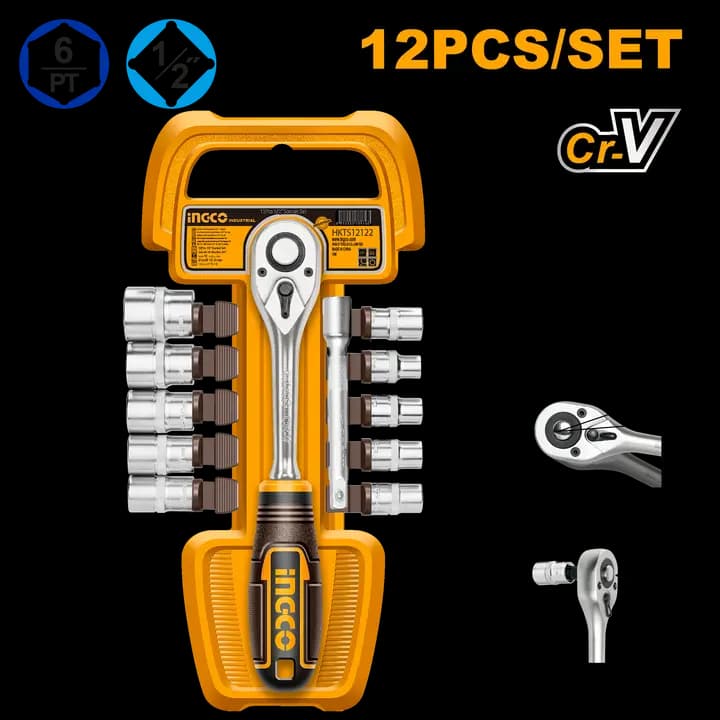 12 Pcs 1/2" socket set