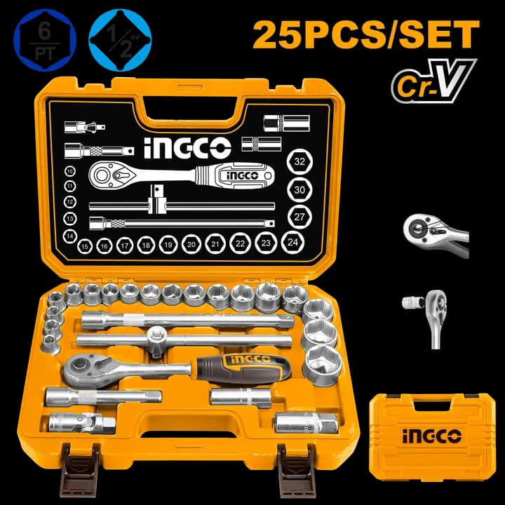 25 Pcs 1/2" socket set