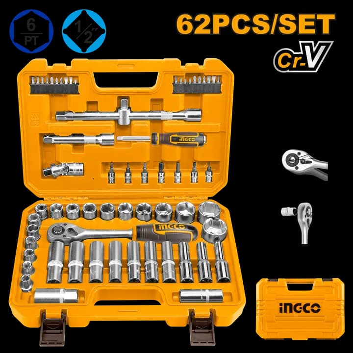 62 Pcs 1/2" socket set