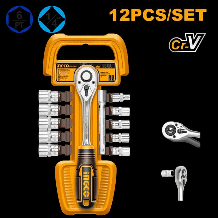 12 Pcs 1/4" socket set