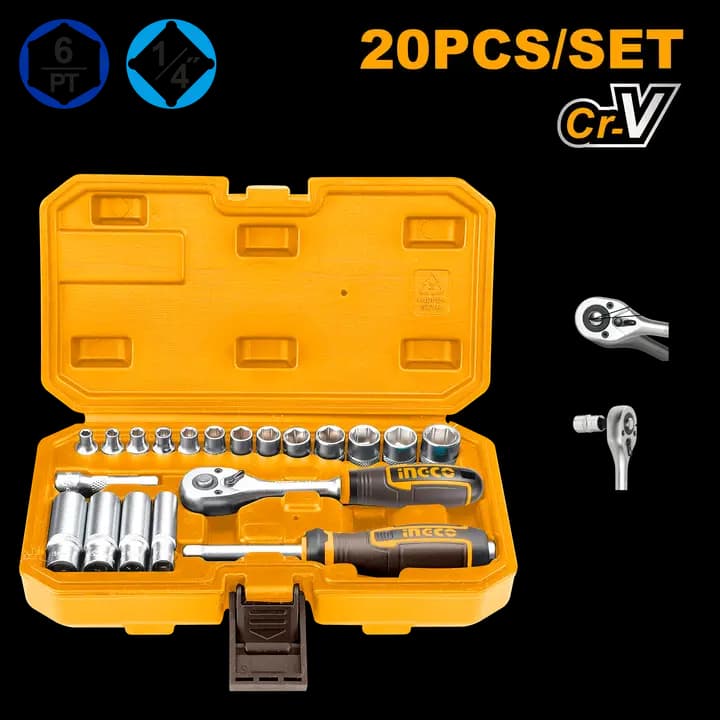 20 Pcs 1/4" socket set