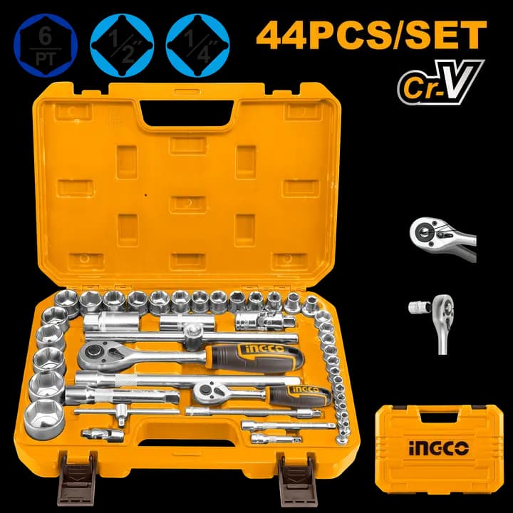 44 Pcs 1/4"&1/2" socket set