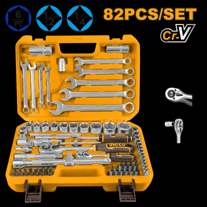 82 Pcs 1/4"&1/2" Socket set