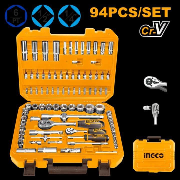 94 Pcs 1/4"&1/2" socket set