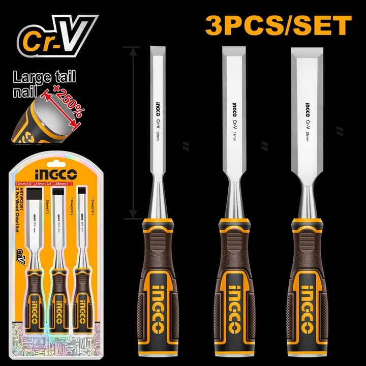 3 Pcs wood chisel set