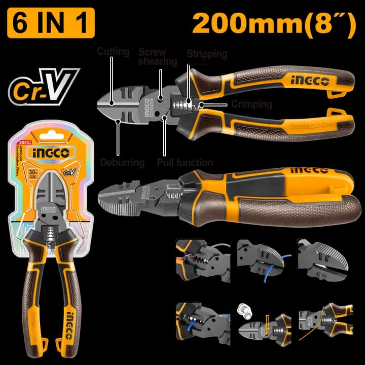 6-in-1 Multi-function diagonal cutting pliers