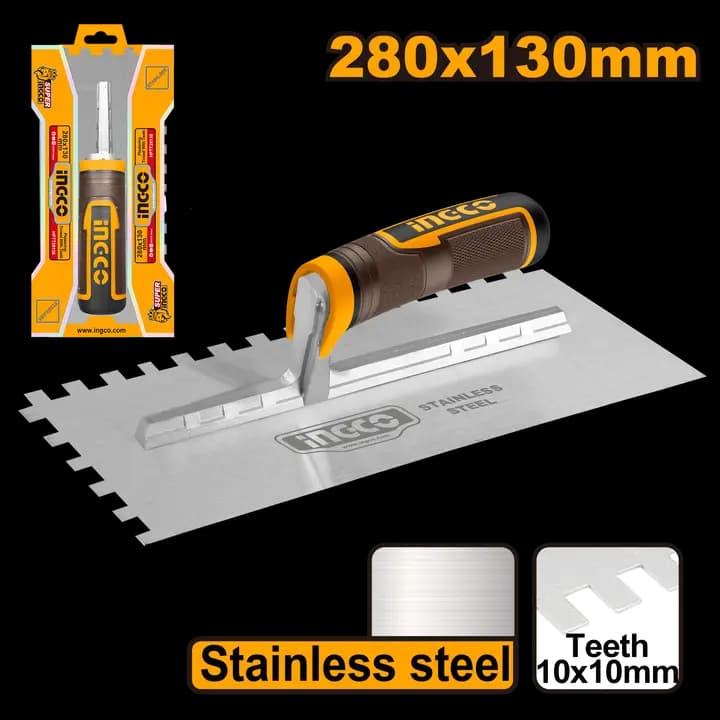 Plastering trowel with teeth